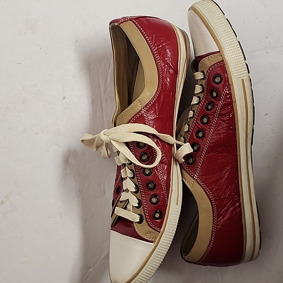 DAPPER Vintage RARE FIND, unique, pointed toe red & tan shoes. RETRO! 50's Sz 41 - Picture 8 of 11